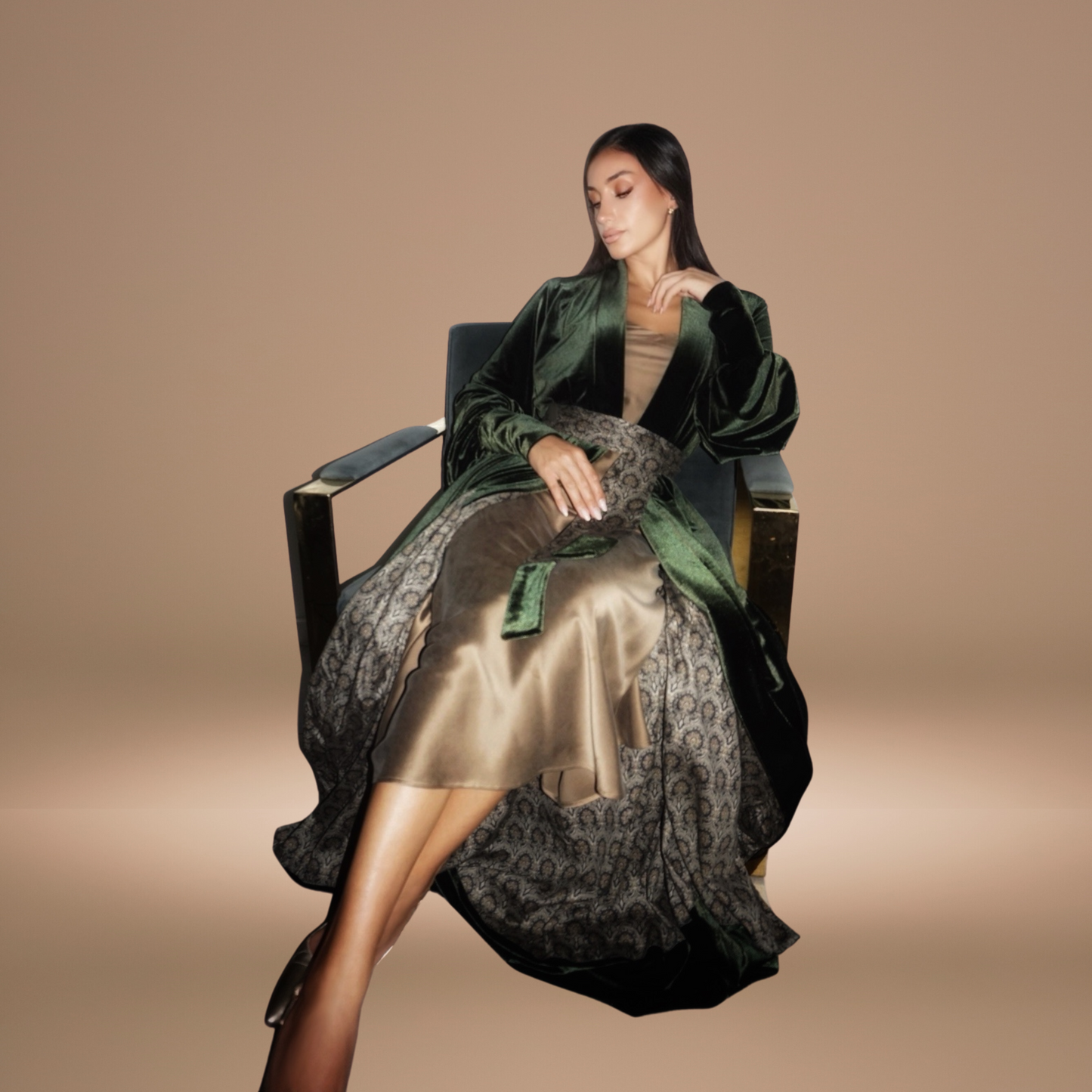 Royal Velvet Abaya-Dark Green